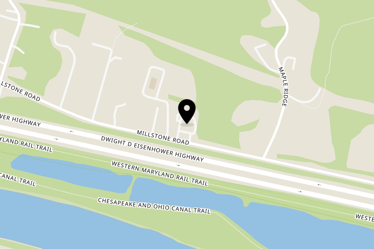 Map showing the location of Jimmy Joy's Log Cabin Inn on 7536 Millstone Rd in Hancock